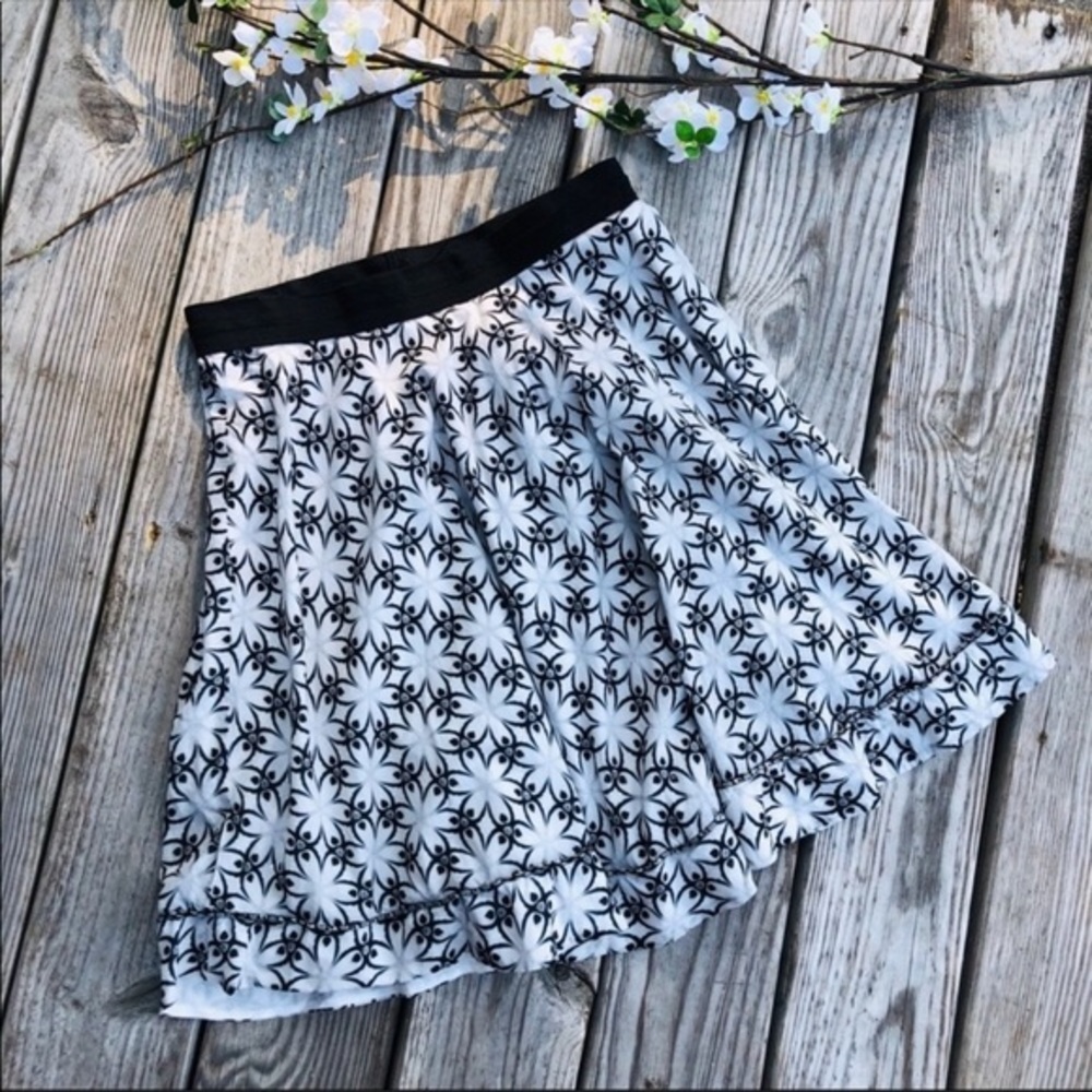 Anthropologie Black and White A-Line Skirt